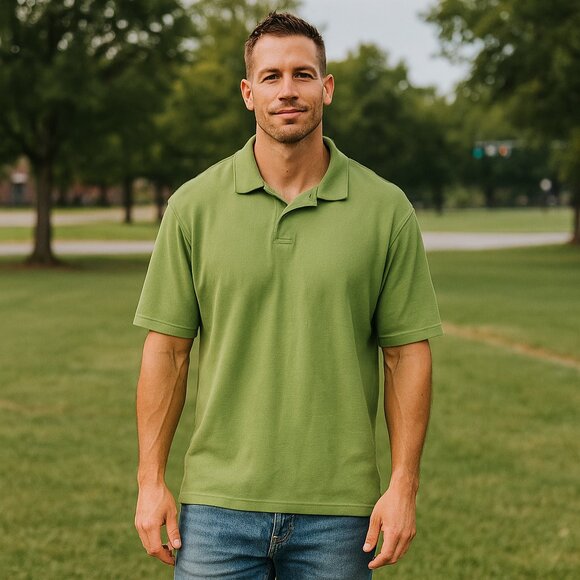 Tehama Golf Men XL Polo Shirt Lime Moisture Management Travel Beach Short Sleeve - Picture 1 of 4